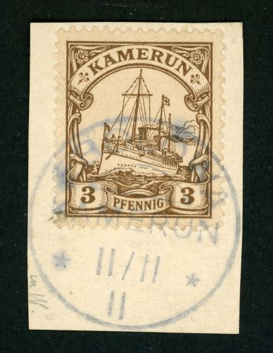 Kamerun Stempel 7 Briefstück EBOLOWA 11/11 11, ideal a. Luxusbfst. 3 Pfg.