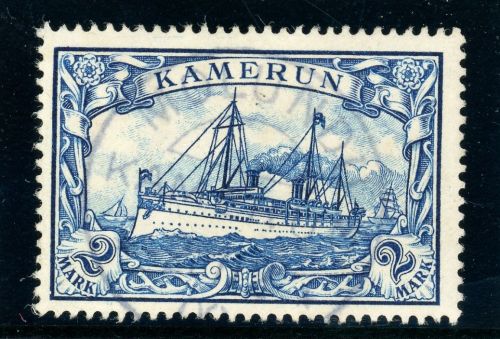 Kamerun 17 Gestempelt 2 Mk. Schiff mit zentr. St. MOLUNDU