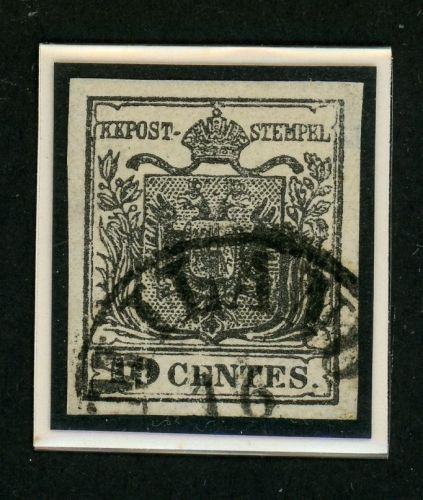 Lombardei Und Venetien 2Xba Gestempelt Handpapier, 10 C. schwarz