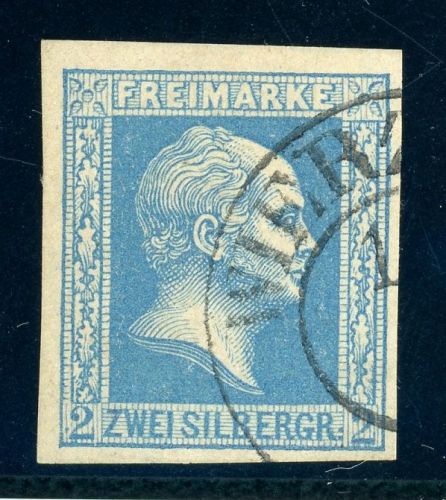 Preussen 7b Gestempelt 2 Sgr. hellblau