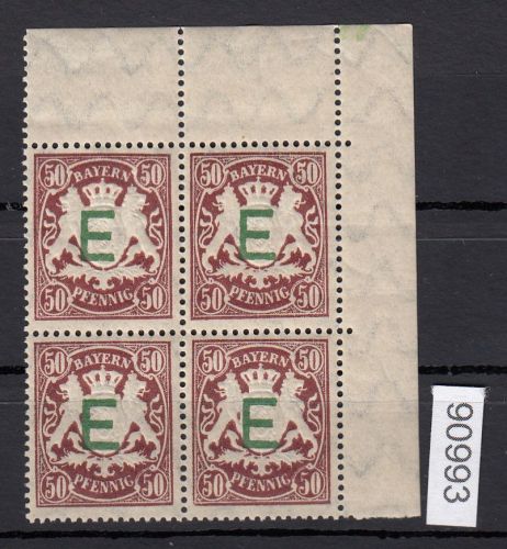 AD Bayern Dienst 1912, Mich.-Nr.: D 5  **  Eckrand  4er.-Block