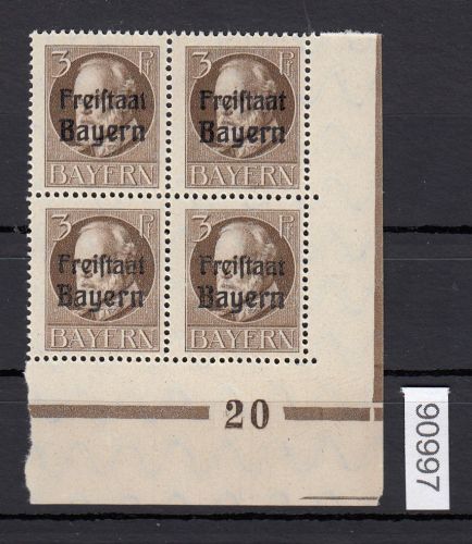 AD Bayern 1919, Mich.-Nr.: 152 ** Eckrrand  4er.-Block