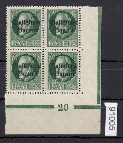 AD Bayern 1919, Mich.-Nr.: 118 ** Eckrrand