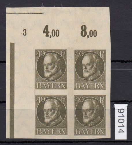 AD Bayern 1916, Mich.-Nr.: 100 ** Eckrrand