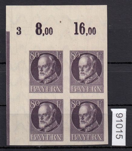 AD Bayern 1919, Mich.-Nr.: 103 * Eckrrand  4er,-Block