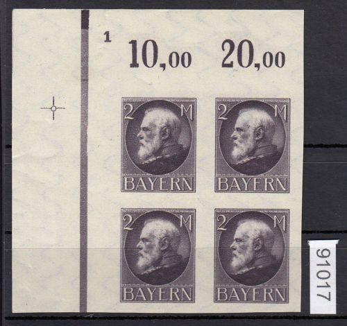 AD Bayern 1919, Mich.-Nr.: 105 * Eckrrand  4er,-Block