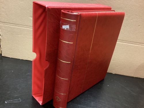 Leuchtturm Klemmbinder  Aufschrift +Kassette   Wattiert leer rot