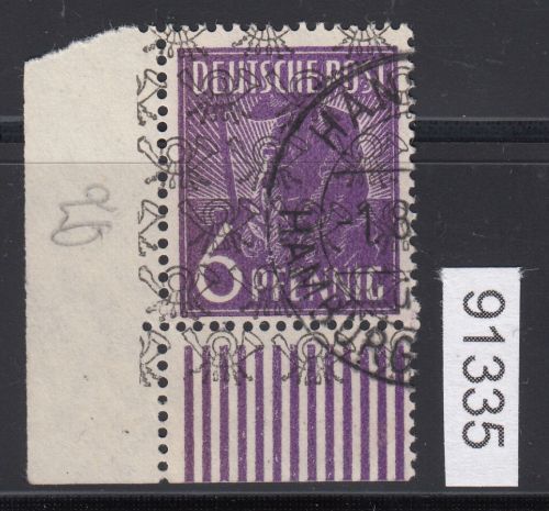 Bizone 1948  Mi. Nr. 37 II (Netz) gestempelt  ECKRAND