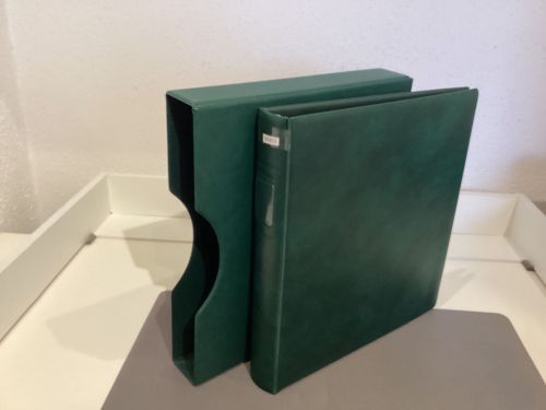 Lindner Ringbinder+Kasette (18 Ringe) 1 mal gebraucht Leer grün