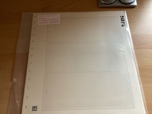SAFE  Einsteckblätter ( 613) 10 Stück weiß  3 Taschen   gebraucht