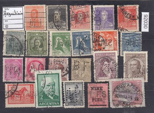 Argentinien, Firmenlochungen, Perfins