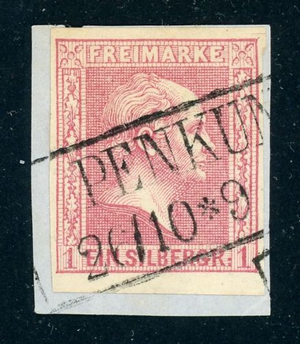 Preussen 10a Briefstück 1 Sgr. rosa auf Luxusbfst. mit Ra2 PENKUN