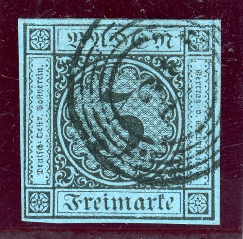 Baden 8 Gestempelt 3 Kr. schw./blau