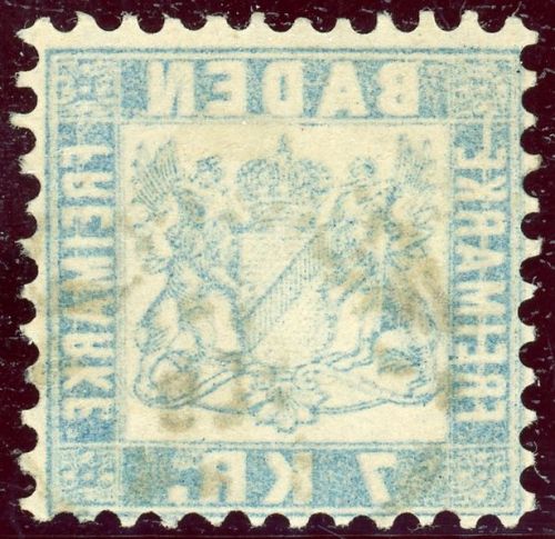 Baden 25aAb. Gestempelt 7 Kr. blau, Luxusst