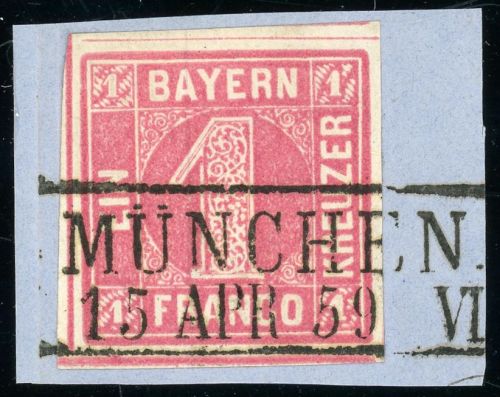 Bayern 3Ia Briefstück 1 Kr. rosa