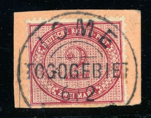 Togo - VorlãUfer V37e Briefstück 2 Mk. a. Kab-PA LOME 6/2