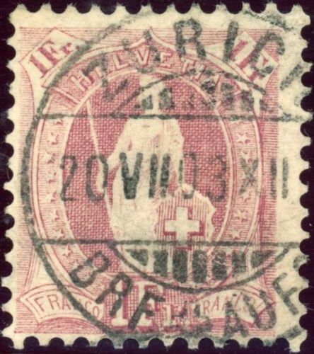 Schweiz 63YD Gestempelt 1 Fr. beste Z