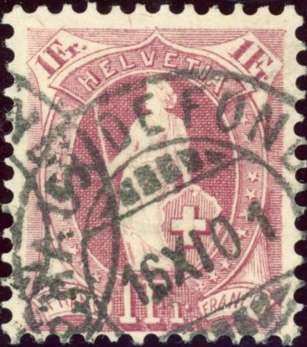 Schweiz 63YD Gestempelt 1 Fr. in guter D-Z