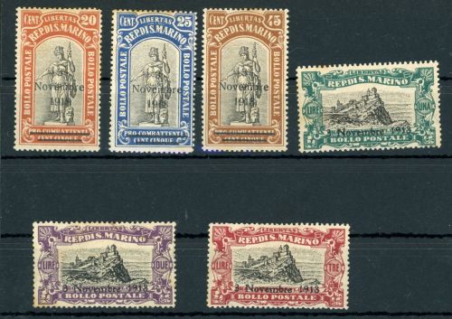 San Marino 62-67 Postfrisch Kriegsende kpl, tadellos postfrisch
