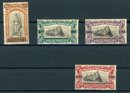 San Marino 105-108 Postfrisch Aufdruckserie kpl., tadellos postfrisch