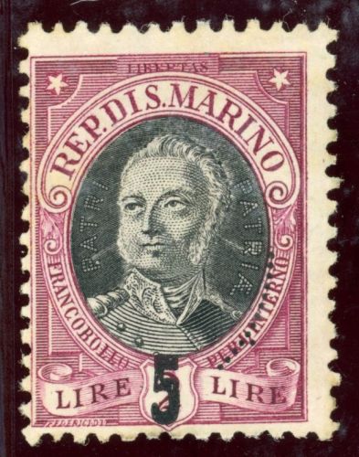 San Marino 135 Postfrisch 5 a. 2 Lire, postfr. leicht get
