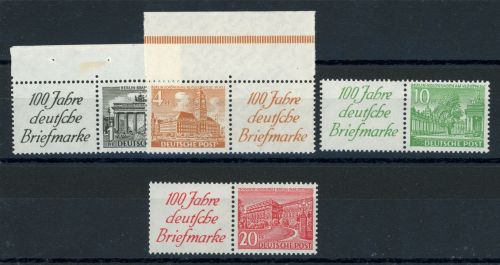 Berlin - Zusammendrucke W1,7,9,13 4 tadellos postfrische waager. Zdr.