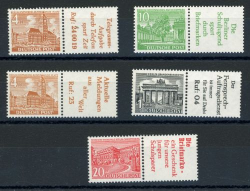 Berlin - Zusammendrucke W17,21,25,29,33 Postfrisch 5 tadellos postfr. waager....