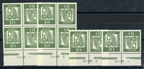 Berlin - Zusammendrucke K3Han (4) Postfrisch 10 Pfg. Kehrdruck mit 4 versch. Han