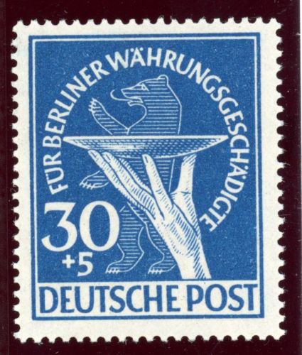 Berlin 70I Ungebraucht mit Falz 30 Pfg. mit Plf. "Strich in der Opferschale"