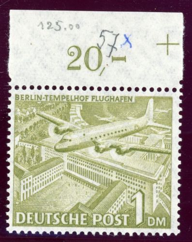Berlin 57X Postfrisch 1 DM. fall. Wz., tadellos postfr. vom OR
