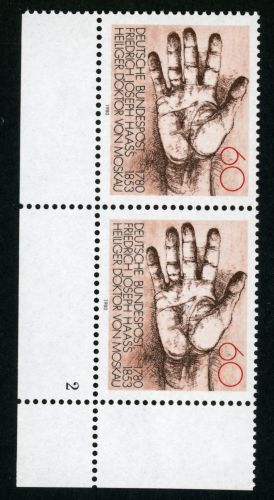 Bundesrepublik 1056I Postfrisch 60 Pfg. im ER-Paar mit Formnummer 2 und Abart...