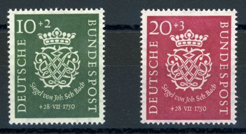 Bundesrepublik 121-122 Postfrisch Bachsiegel, tadellos postfr. Serie
