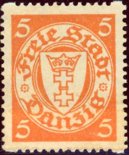 Danzig 193Dy Postfrisch 5 Pfg. Rollenmarke mit unterklebtem Rand