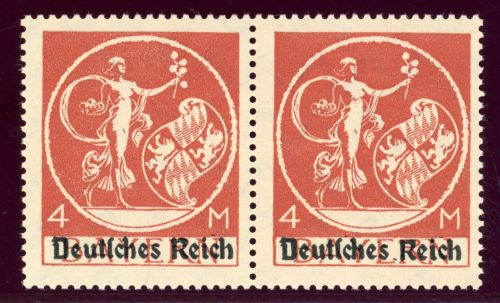 Deutsches Reich 135IV+135 Postfrisch 4 Mk. mit Plf. "5 Bl