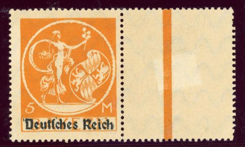 Deutsches Reich 136V Postfrisch 5 Mk. mit Plf. "Apostroph vor D"