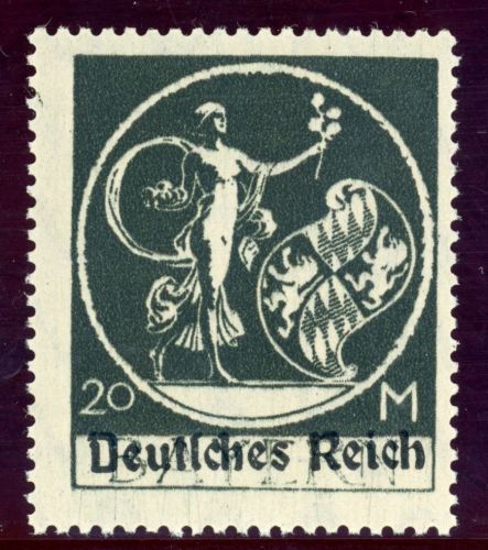 Deutsches Reich 138XVII Postfrisch 20 Mk. mit Plf. "Keil neben L