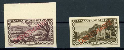 Saar-Dienstmarken 17U,19U Postfrisch 40 und 75 C. ungez