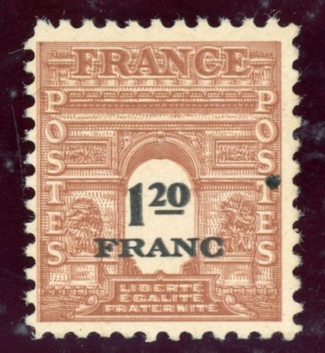Frankreich 707DD Postfrisch 1, 20 Fr. mit Doppeldruck der braunen Farbe