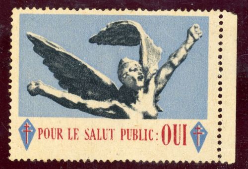 Ungebraucht mit Falz selt. ungebr. Vignette Pour le Salut Public Oui mit rs. ...