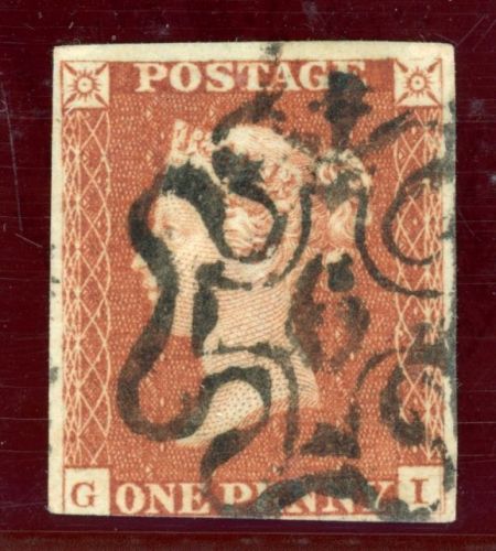 Grossbritannien 3 Gestempelt 1 P. unten ber