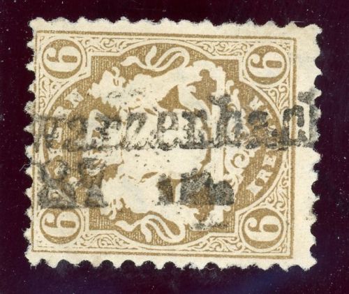 Bayern 24X Gestempelt 6 Kr. Wz. X mit seltener Entwertung durch Teilabschlag ...