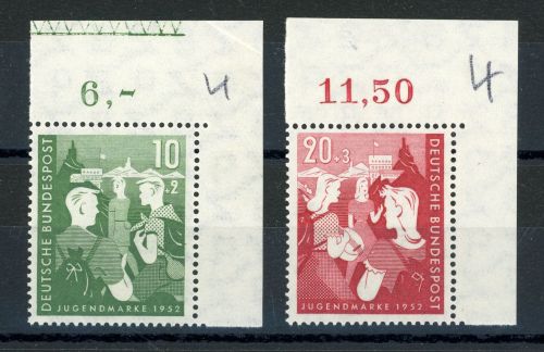 Bundesrepublik 153-154ER Postfrisch Jugend in tadellos postfr. re. oberen Bog...