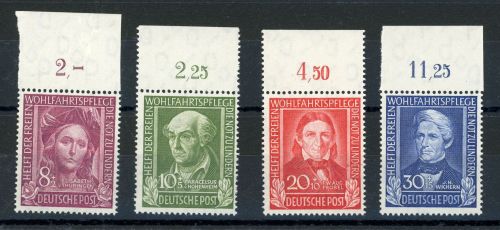 Bundesrepublik 117-120OR Postfrisch Wofa 1949 im tadellos postfr. OR-Satz