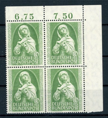 Bundesrepublik 151 (4) Postfrisch Germ. Museum im tadellos postfr. re. oberen...