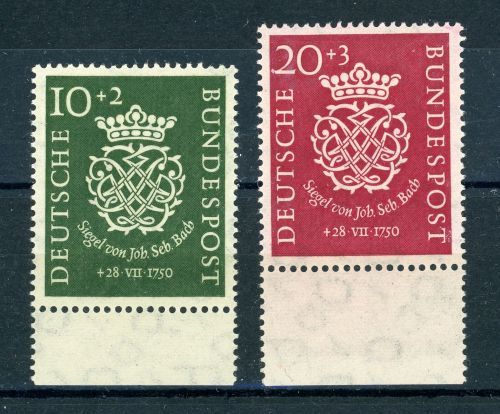 Bundesrepublik 121-122UR Postfrisch Bachsiegel vom Unterrand