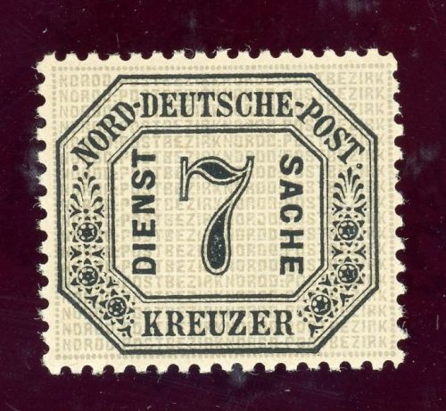 Ndp-Dienstmarken 9 Postfrisch 7 Kreuzer, tadellos postfrisch