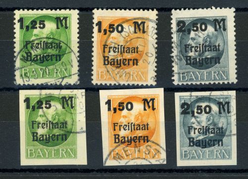 Bayern 174-176A,B Gestempelt Aufdruckserie gez