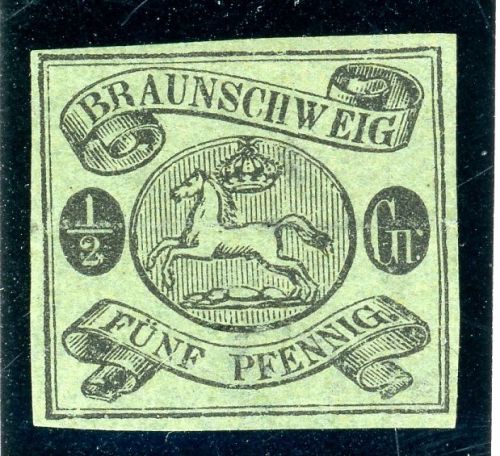 Braunschweig 10A Ungebraucht mit Falz 1/2 Gr. schw./gr