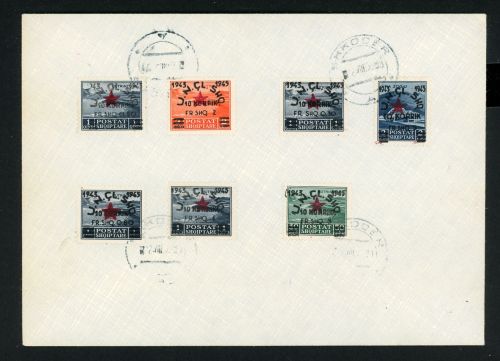 Albanien 368-74 Aufdruckserie kpl. a. blanco-Brief