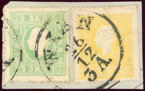 Österreich 12II,10 Briefstück 3 Kr. gr